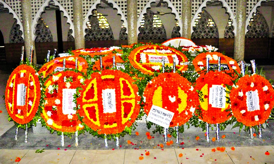 The grave of Huseyn Shaheed Suhrawardy bedecked with flowers placed by different organisations on Monday marking his 53rd death anniversary.