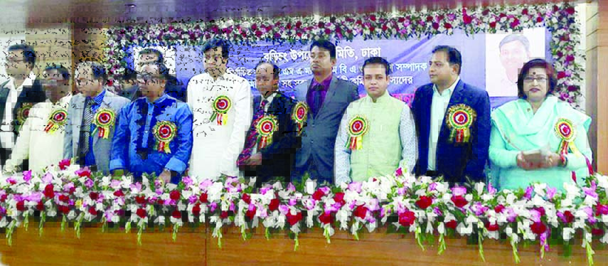 Former Law Minister Advocate Abdul Matin Khosru, among others, at a get-together organised by Burichong Upazila Samity at Dhanmondi Club in the city on Friday.