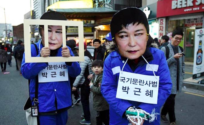 A corruption scandal that has led to President Park Geun-hye's impeachment in parliament.