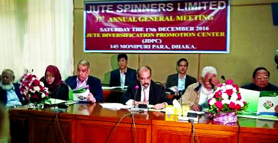 Muhammad Shams-uz Zoha, Managing Director and CEO of Jute Spinners Ltd, presided over its 37th Annual General Meeting in the city on Saturday. Muhammad Shams-ul Kadir, Dr Rumana Najnin, Directors, Md Harunur Rashid, Independent Director, Md Fayzur Rahman