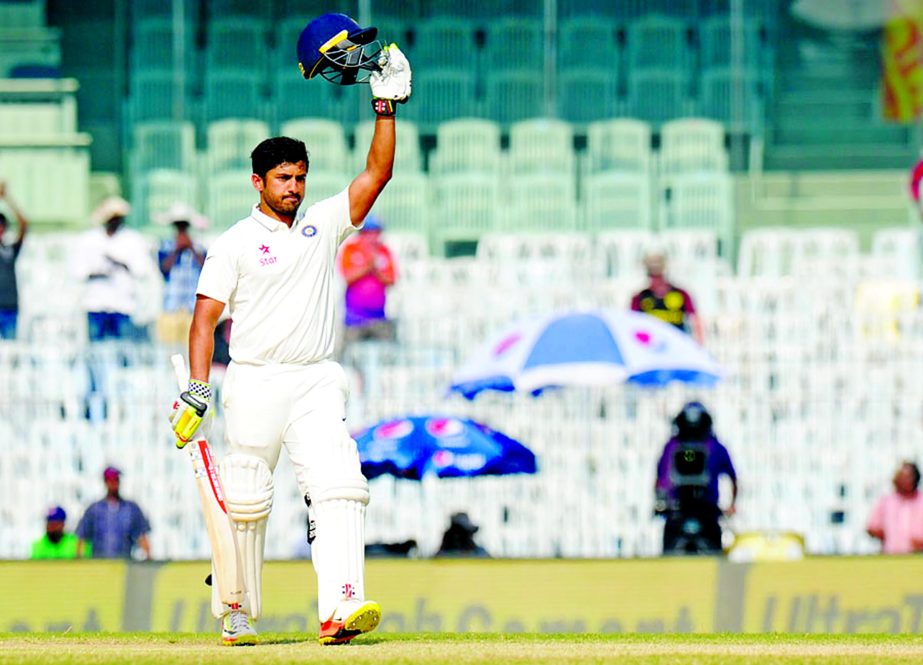 Karun Nair converted his maiden hundred into a triple ton on the 4th day of the 5th Test between India and England at Chennai on Monday.