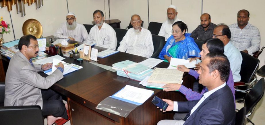 CCC Mayor A J M Nasir Uddin speaking at meeting of Managing Committee of Dr Zakir Hossain City Corporation Homeapathy Medical College and Hospital as Chief Guest on Monday.