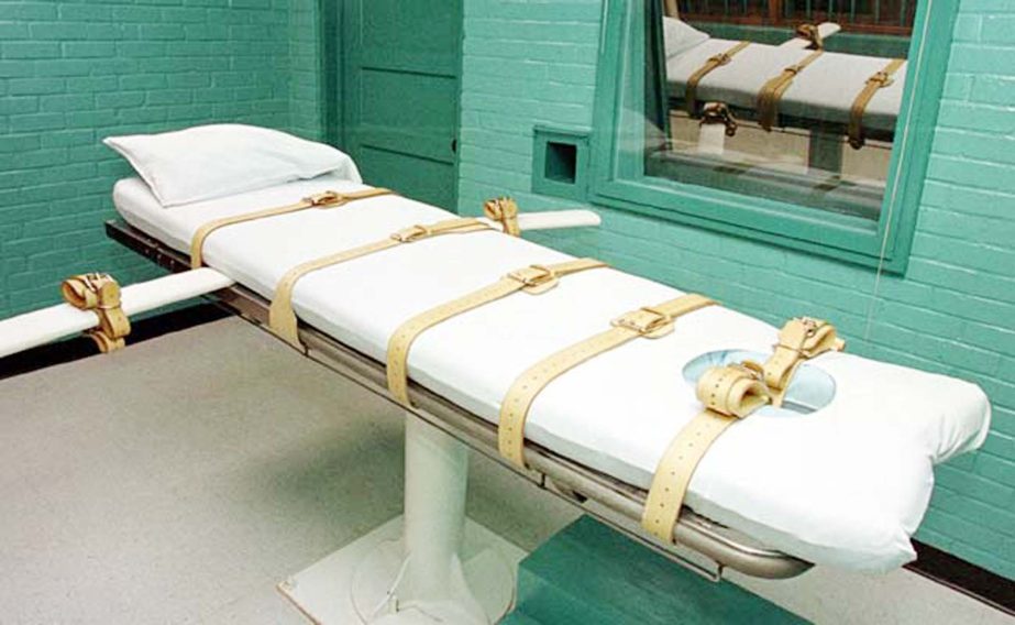 An execution chamber at the Texas Department of Criminal Justice Huntsville Unit.