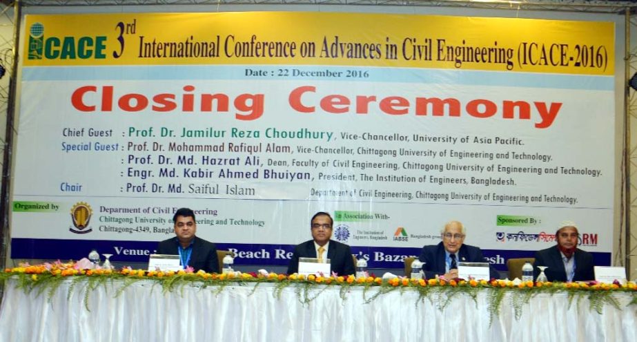 The 3rd International Conference on Advances in Civil Engineering concluded in Cox's Bazar yesterday.