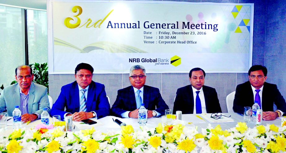 The 3rd Annual General Meeting (AGM) of NRB Global Bank Limited was held on Friday in the city. Nizam Chowdhury, Chairman, Board of Directors, Ghulam Mohammed Alomgir, Mohd. Ataur Rahman Bhuiyan, Mohammed ShahjahanMeah, Dr. Mohammed Faruque, Directors