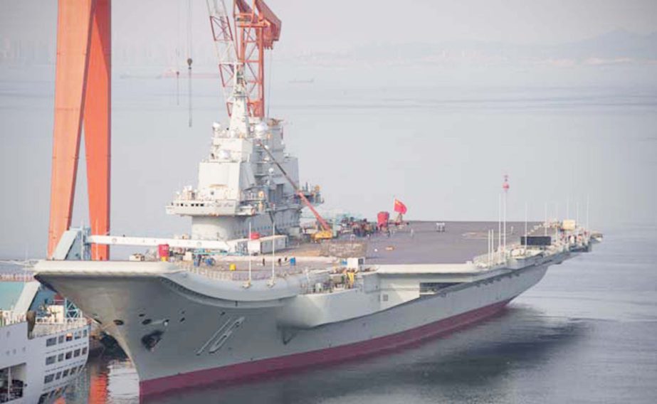 China's only aircraft carrier, the Liaoning, was on its way to the Pacific for the first time.