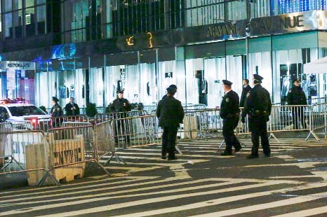 About 65 sand and sanitation trucks will be placed in "strategic locations" around Times Square, where more than a million people are expected to attend the traditional New Year's Eve ball drop.