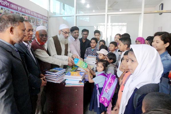 Textbooks were distributed among the students of Parents Care School & College yesterday.