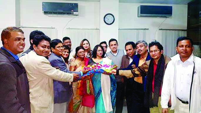 Dhaka University Mass Communication and Journalism Association (DUMCJA) accorded a reception to the first ever newly-elected General Secretary of National Press Club Farida Yasmin at DU Journalism Department on Tuesday evening. President of DUMCJA Abu