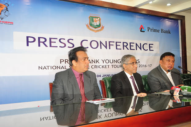 Director of Bangladesh Cricket Board Khaled Mahmud Sujan speaking at a press conference at the conference room of Sher-e-Bangla National Cricket Stadium in Mirpur on Wednesday.