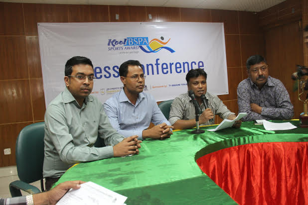 President of Bangladesh Sports Press Association Mustafa Mamun addressing a press conference at the conference room of Bangabandhu National Stadium on Wednesday.