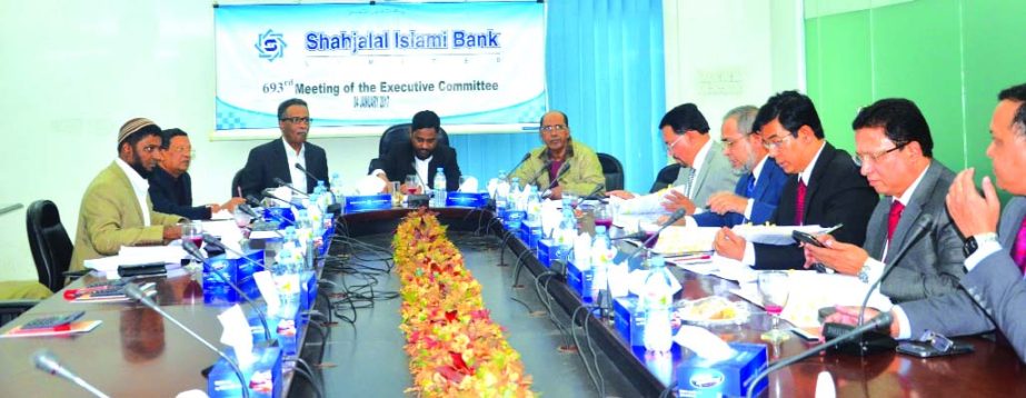 Md Sanaullah Shahid, Chairman of Executive Committee of Shahjalal Islami Bank Ltd presided over its 693rd meeting at bank's head office recently. Engineer Md Towhidur Rahman, Chairman, Board of Directors, Akkas Uddin Mollah, Khandoker Sakib Ahmed, Direct