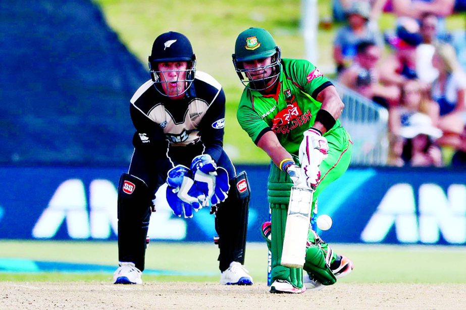 Sabbir Rahman scooped a six over short fine leg during 2nd T20 I between New Zealand and Bangladesh at Mount Maunganui in New Zealand on Friday.