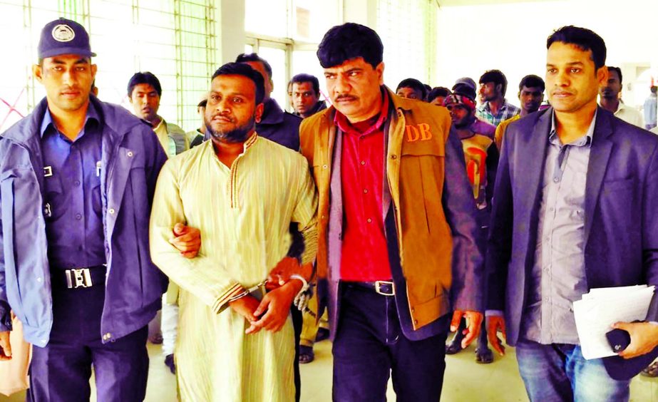 Dewan Atikur Rahman Ankhi the mastermind behind Nasirnagar mayhem being taken to the court and sought bail on Friday.