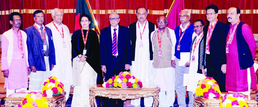 A delegation of Jatiya Samajtantrik Dal (Rob) led by its President ASM Abdur Rob called on President Abdul Hamid at Bangabhaban on Saturday aiming at formation of Election Commission. Press Wing, Bangabhaban photo