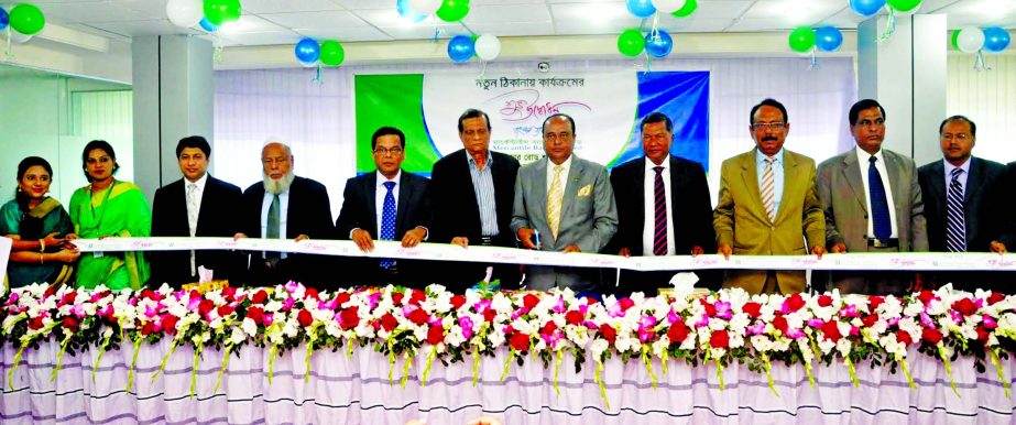 Shahidul Ahsan, Chairman of Mercantile Bank Limited inaugurates the shifted "Satmasjid Road Branch" and "Mazar Road Branch" of the bank in new premises in the city on Sunday. M. Amanullah and Mosharref Hossain Directors and Kazi Masihur Rahman, Managi