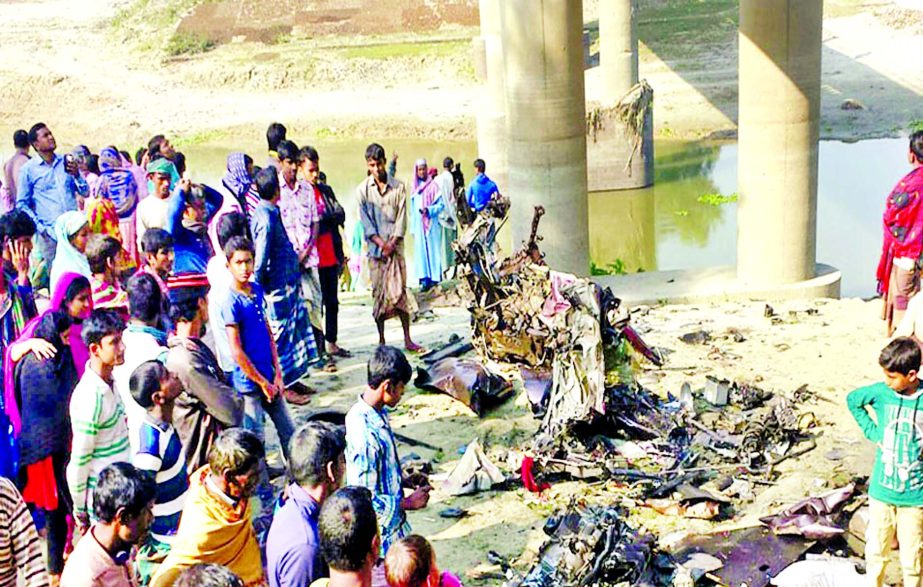 Five of a family including two women and two children were killed as train rammed a private car at Goalbathan Rail Crossing in Kaliakoir Upazila of Gazipur on Sunday morning.