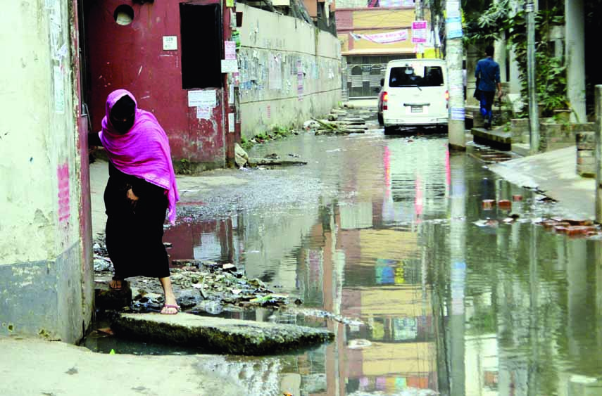 'Daktar Gali, a lane in West Malibagh has been in dilapidated condition for long as muddy and sewerage water are being stagnant causing sufferings to local residents as well as pedestrians. The authorities concern seemed to turn a blind eye to reform th