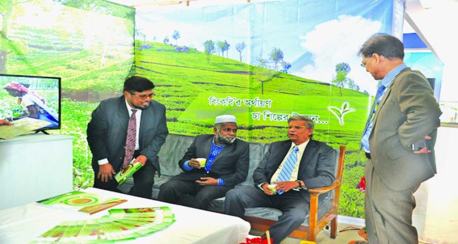 State Minister for Finance MA Mannan visited a stall of Bangladesh Krishi Bank after inauguration of Bangladesh Tea Expo-2017 at a city convention center on Thursday. Muhammad Awal Khan, Managing Director, Md Afzal Karim, General Manager of Operation and