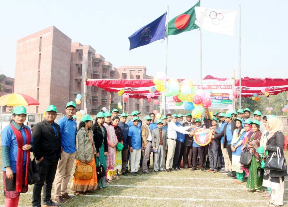 Vice-Chancellor of Bangabandhu Sheikh Mujibur Rahman Agricultural University Prof Dr Md. Mahbubar Rahman inaugurating the annual sports competition of the university held at its central playground on Thursday.