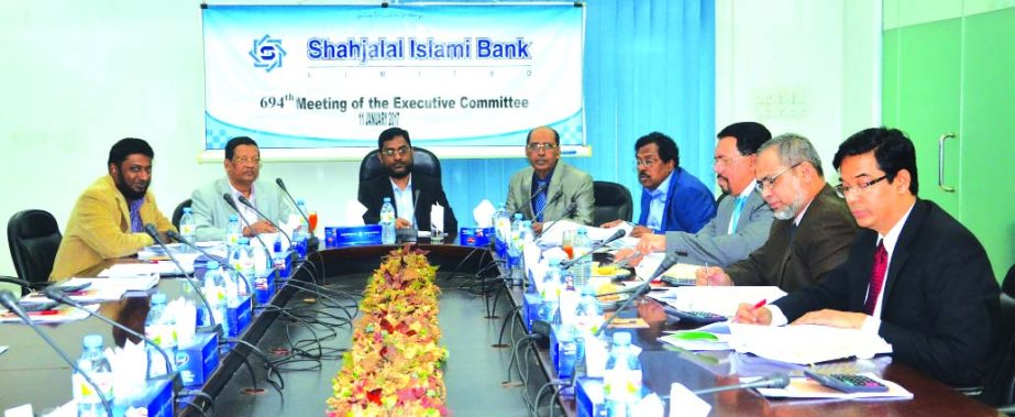 Engineer Md Towhidur Rahman, Chairman, Board of Directors of Shahjalal Islami Bank Limited, presided over its 694th meeting held in the city recently. Sanaullah Shahid, EC Chairman, Mohiuddin Ahmed, Vice-Chaiman of the Board of Directors, Akkas Uddin Moll