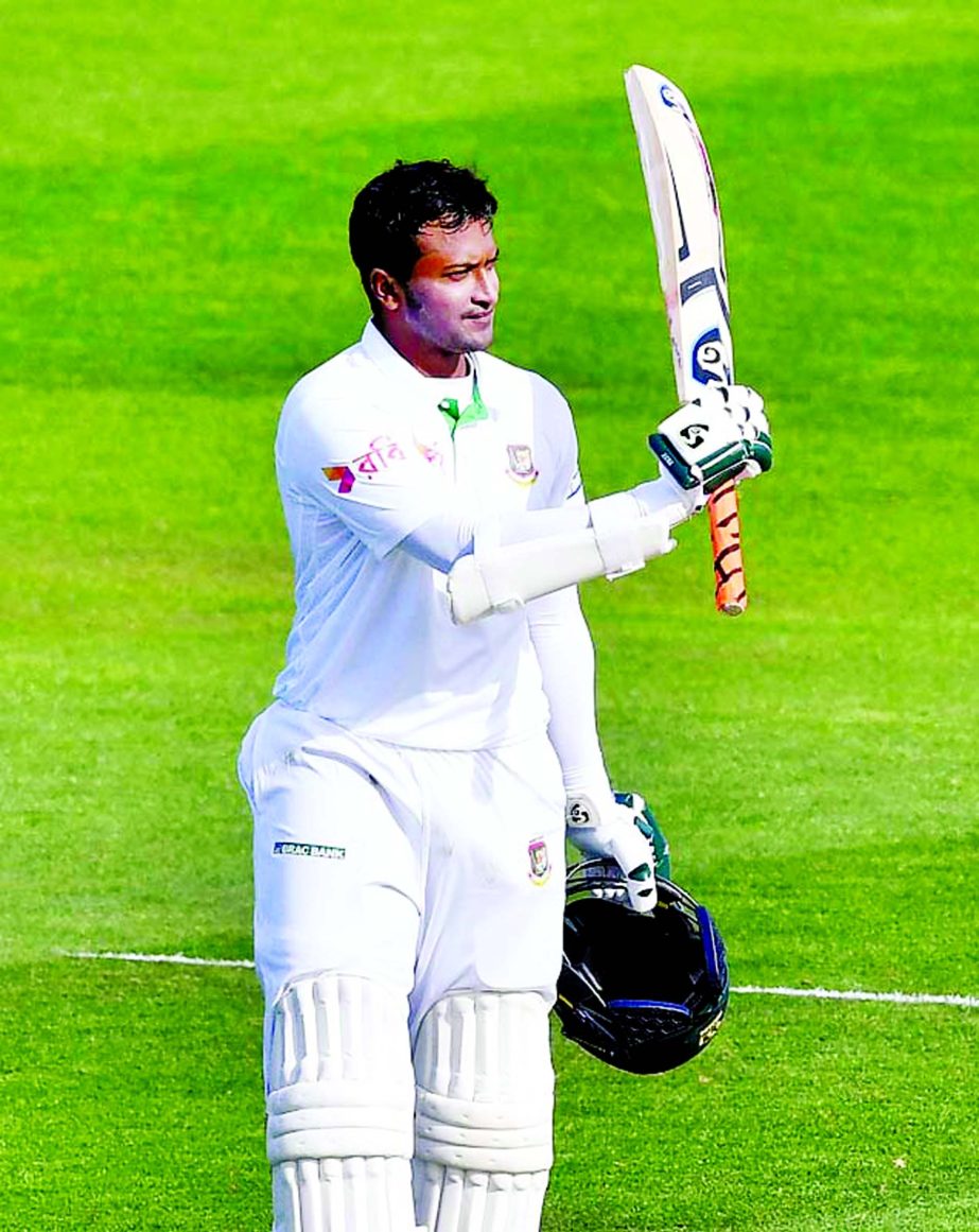 Shakib Al Hasan registered his first double-century in Test cricket on 2nd day of 1st Test against New Zealand at Wellington on Friday.