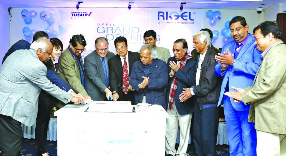 Darry Lan, Singapore's Ambassador to Dhaka inaugurated at a Rigel Technologies showroom at a city hotel on Sunday. Bangladeshi Sanitary Ware Company Tushin is the Distributor of Rigel in country. Quazi Golam Naser, President, Mobassher hossain, Former Pr