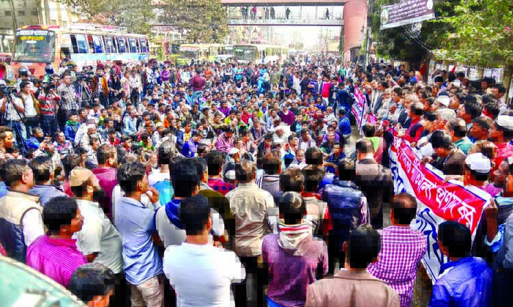 Hundreds of hawkers from different parts of the city joined the rally on Tuesday in front of the Jatiya Press Club to press home their 10-pt demand including hawkers rehabilitation first before eviction them from the streets.