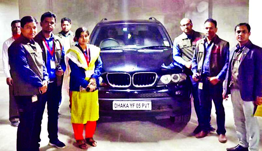 Customs Department recovered a BMW X-5 car from the basement of a house 'Akash Pradip' at Banani on Wednesday.
