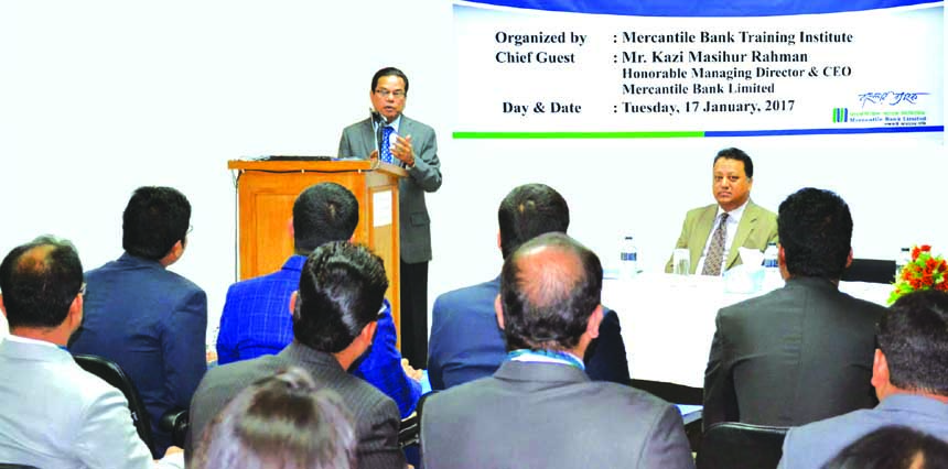 Kazi Masihur Rahman, Managing Director & CEO, Mercantile Bank Ltd, inaugurated training course on "Different Aspects of General Banking" at the bank's training institute in the city recently. Javed Tariq, Principal and faculty members of the Training I