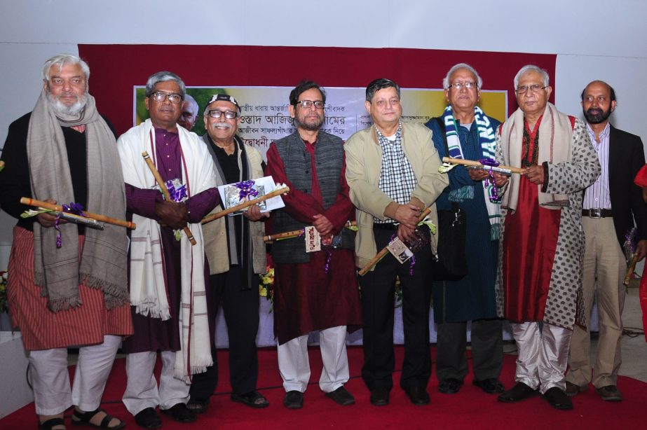 Minister for Cultural Affairs Mr. Asaduzzaman Noor MP inaugurating the five-day long at the Nalinikanto Bhattashali Gallery of the National Museum on Friday .