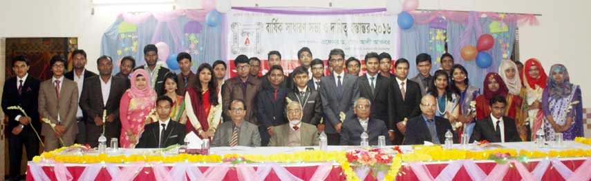 Vice-Chancellor of Bangladesh Agricultural University Prof Dr Md Ali Akbar is seen with the newly appointed executive members of Badhon, a voluntary blood donating social organization of the University on Saturday.