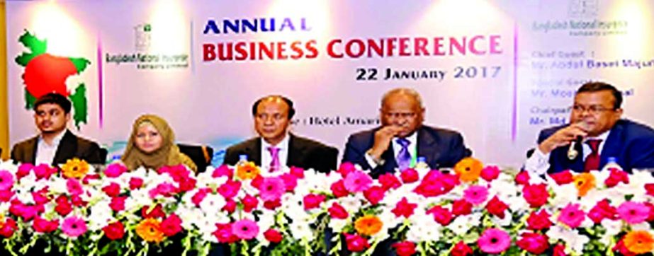 The Annual Business Conference 2017 of Bangladesh National Insurance Company Limited was held in the city on Tuesday. Abdul Baset Majumder, Chairman, Mostafa Kamal Vice-Chairman, Md. Sana ullah Chief Executive Officer and Directors of the Company were pre