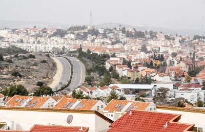 A partial view of the Israeli settlement of Ariel near the West Bank city of Nablus.