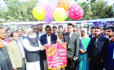 BOGRA: Agriculturalist Abdul Mannan MP inaugurating Digital Innovation Fair organised by Bogra District Administration yesterday.