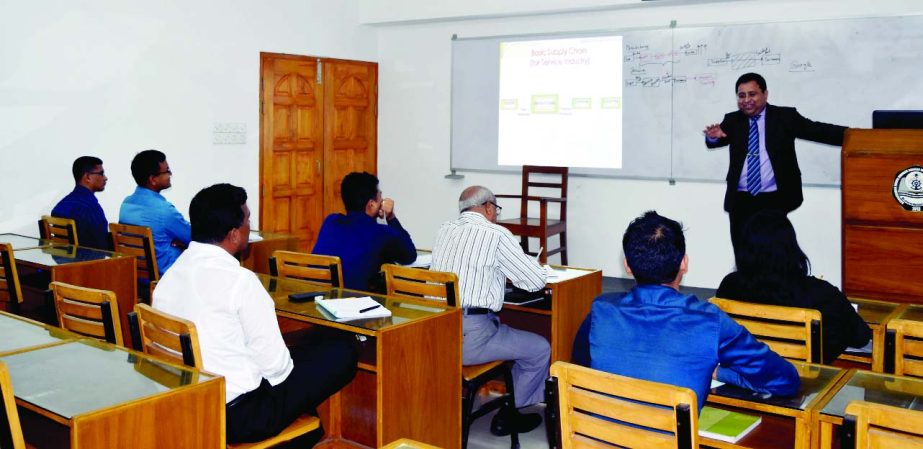 Speakers at the short certificate course on 'Supply Chain Management' and 'Freight Forwarding' organised by the Faculty of Shipping Administration of Bangabandhu Sheikh Mujibur Rahman Maritime University (BSMRMU) in its auditorium in the city on Frida