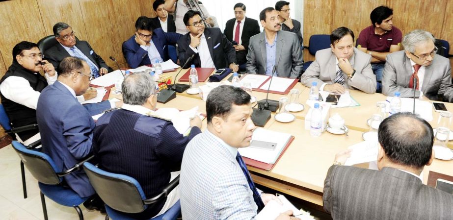 CCC Mayor A J M Nasir Uddin addressing on Master Plan Committee to protect water pollution and navigation of Karnaphuli Rivers and rivers around Dhaka city yesterday.