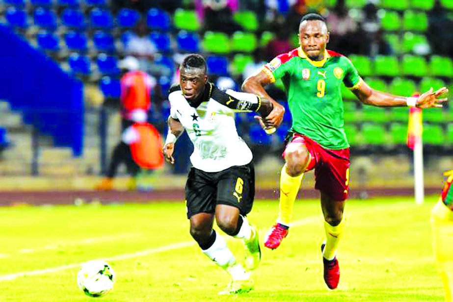 A moment of the semi-final match of the 2017 Africa Cup of Nations between Cameroon and Ghana in Franceville on Thursday.