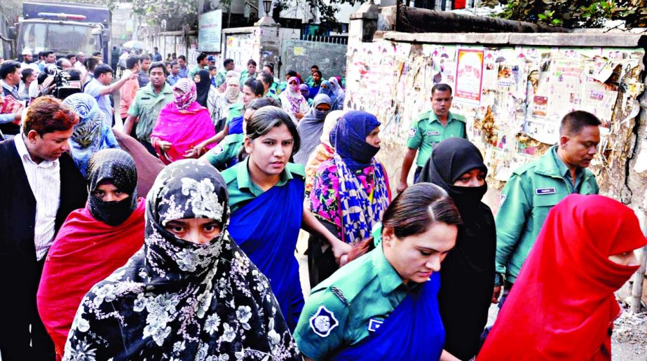 28 female Jamaat activists arrested from city's Mohammadpur area on Thursday were produced before the court on Friday. Later they were placed on 2-day remand.