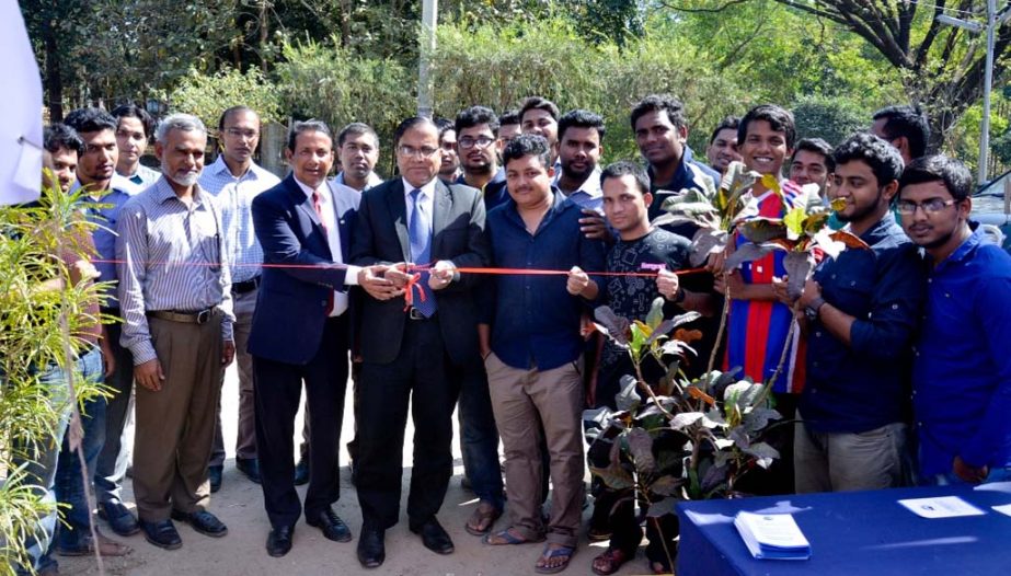 Dr Md Rafiqual Alam, VC, Chittagong University of Engineering and Technology (CUET) inaugurating CUET Medical Service Trust supported by former CUET students as Chief Guest yesterday.