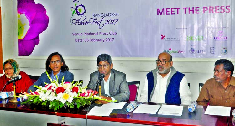 Speakers at 'Meet The Press' organised on Bangladesh Flower Fest by different organisations at the Jatiya Press Club on Monday.