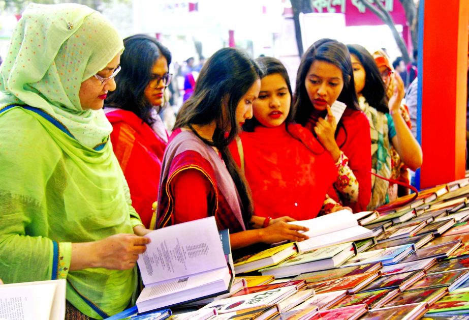 Book-lovers are making their choice of books at Ekushey Boi Mela stall at Suhrawardy Udyan on Monday.
