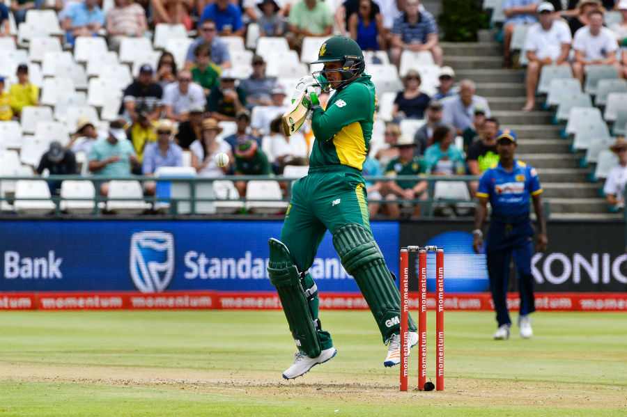 Quinton de Kock weathered the new ball burst before playing some wonderful shots en route his ninth ODI fifty during the 4th ODI between South Africa and Sri Lanka at Cape Town on Tuesday.