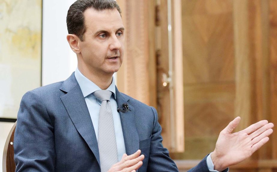 Syrian President Bashar Al Assad during an interview with Yahoo News.