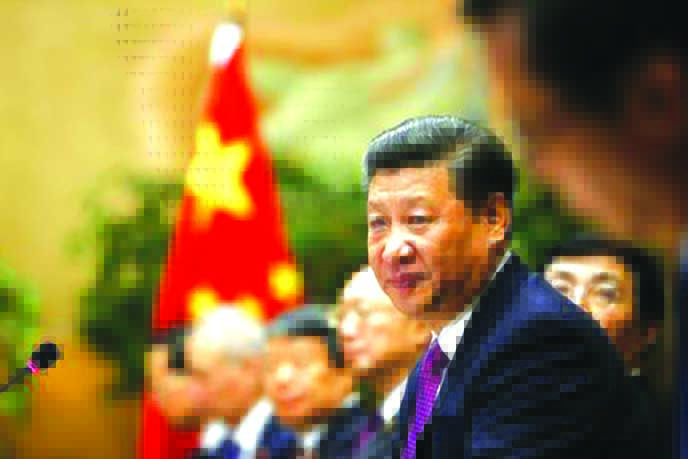 Chinese President Xi Jinping attends a meeting at the United Nations European headquarters in Geneva, Switzerland.