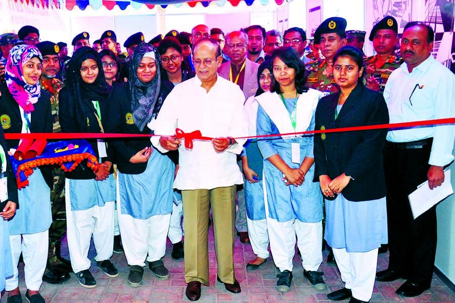 Forest and Environment Minister Anwar Hossain MP inaugurating two-day long Architecture Festival -2017 at MIST campus in Mirpur Cantonment yesterday. Photo: ISPR