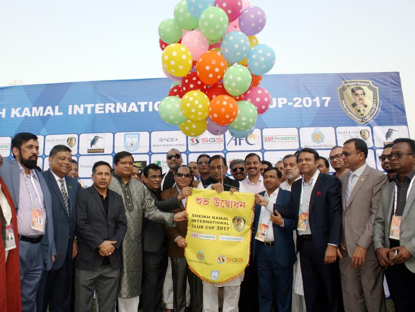 Opening ceremony of the second edition Sheikh Kamal International Club Cup Football at MA Aziz Stadium in Chittagong on Saturday.