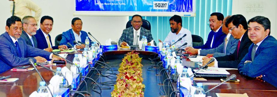 Anwar Hossain Khan, Chairman, Shahjalal Islami Bank Securities Limited (SJIBSL) presided over its 42nd Board of Directors' meeting at the in the city recently. Md. Sanaullah Shahid, Vice-Chairman, Akkas Uddin Mollah, Director, Farman R Chowdhury, Managin