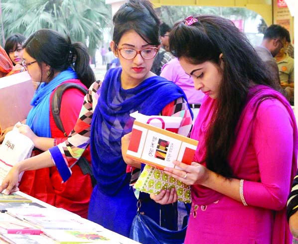 A vew of Ekushey Book Fair in Bangla Academy