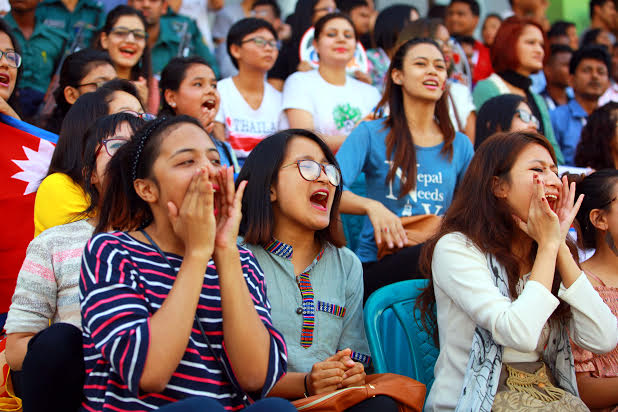 A good number of female spectators arrived at the gallery of MA Aziz Stadium in Chittagong to watch the football match of the Sheikh Kamal International Club Cup between Chittagong Abahani Limited and Manang Marshyangdi Club of Nepal on Friday.